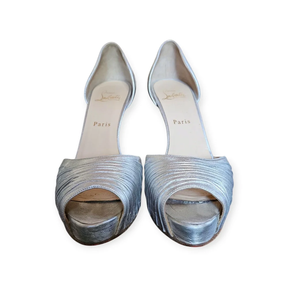 Christian Louboutin Metallic Nappa Turbella 120 Platform Sandals - 38.5 - Picture 2 of 15